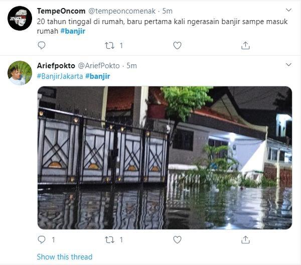 Kata Warganet, Pengalaman Pertama Banjir di Jakarta setelah Sekian Tahun