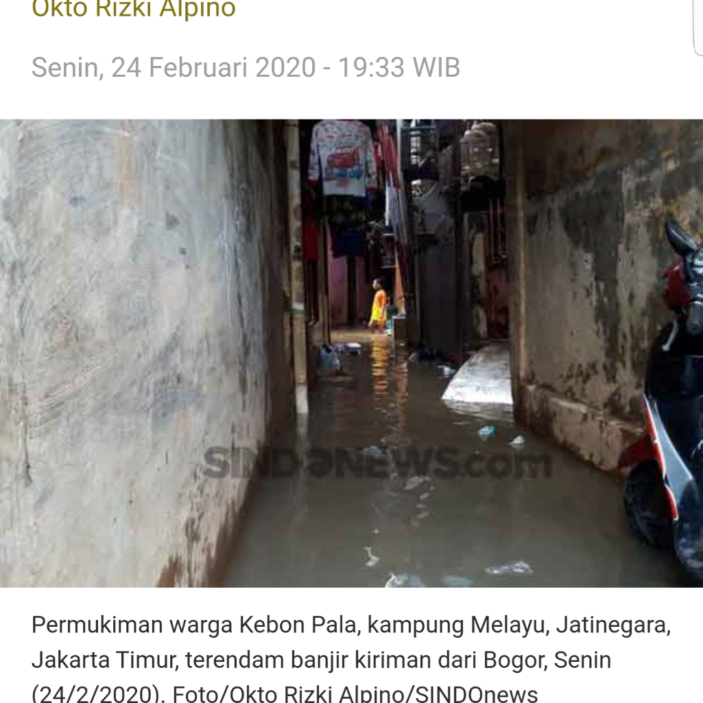 Sempat Surut, Kebon Pala Jaktim Kembali Direndam Banjir Kiriman