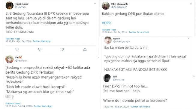 Gedung DPR RI Kebakaran, Warganet: Di Mana Saya Bisa Sumbang Bensin?