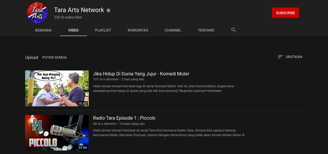 7 Channel YouTube Tara Arts yang Mungkin Kalian Suka