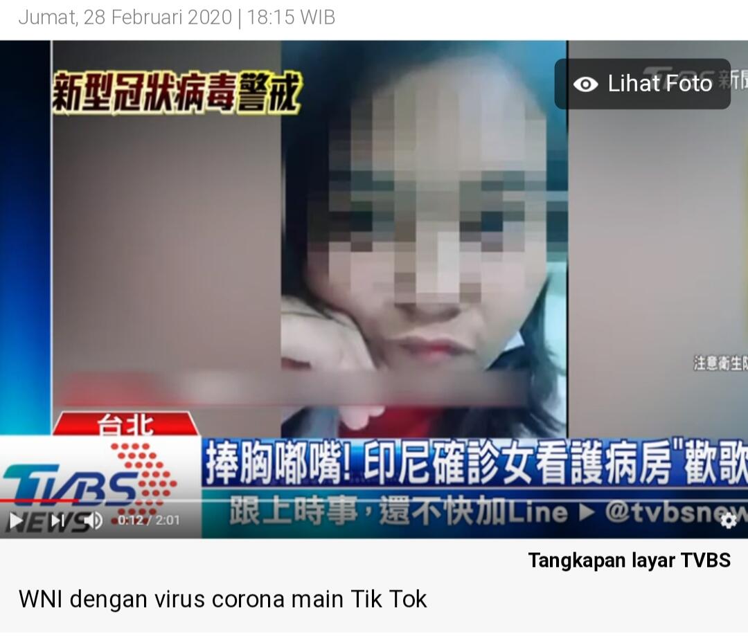 Viral WNI Terinfeksi Virus Corona Main Tik Tok di Rumah Sakit Taiwan

