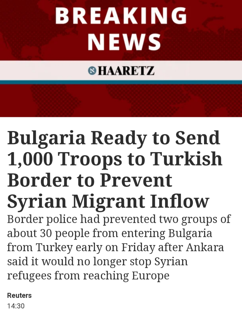 &#91;Breaking&#93;Bulgaria Ready to Send 1,000 Troops to Turkish Border

