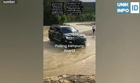 Heboh Mobil Mewah Harga 2,1 Milyar Menyeberangi Sungai! Apakah Sultan Pulang Kampung?