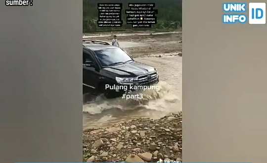 Heboh Mobil Mewah Harga 2,1 Milyar Menyeberangi Sungai! Apakah Sultan Pulang Kampung?