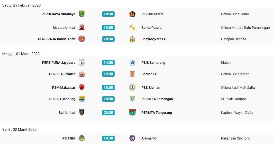 Jadwal Lengkap Pekan Pembuka Liga 1 2020, Cekidot!!