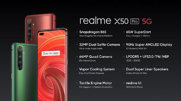 Realme Rilis X50 Pro 5G, Ponsel Flagship Spek Sangar