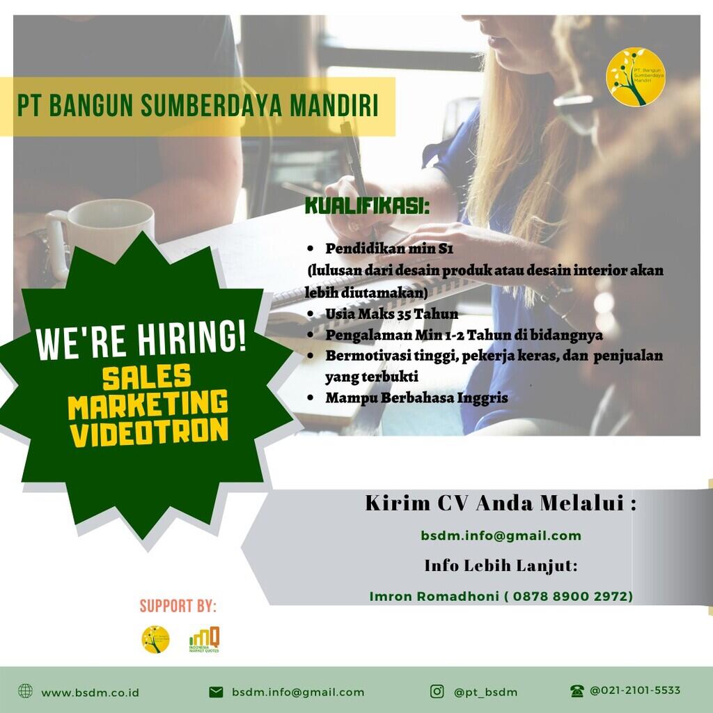 Lowongan Pekerjaan Urgent Sales Advertising Videotron