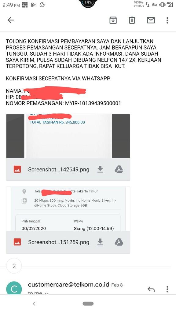 Telkom IndiHome mempermainkan pelanggan