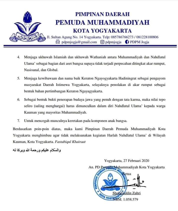 Ditolak! Harlah NU di Kandang Muhammadiyah Akhirnya Batal, Dipindah ke Tempat Lain