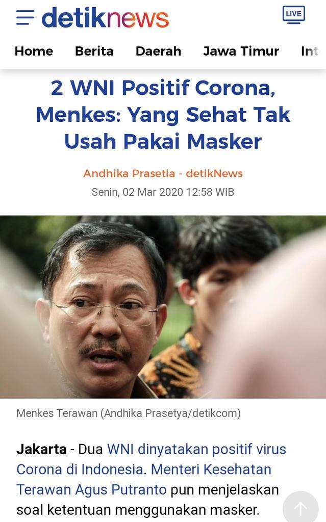 Suspect Corona COVID-19 di Indonesia yang Meninggal Jadi 3 Orang