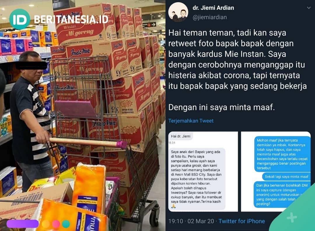 Fakta Foto Viral Pria Borong Mie Instan! Benarkah Karena Virus Corona? Cek Dimari!