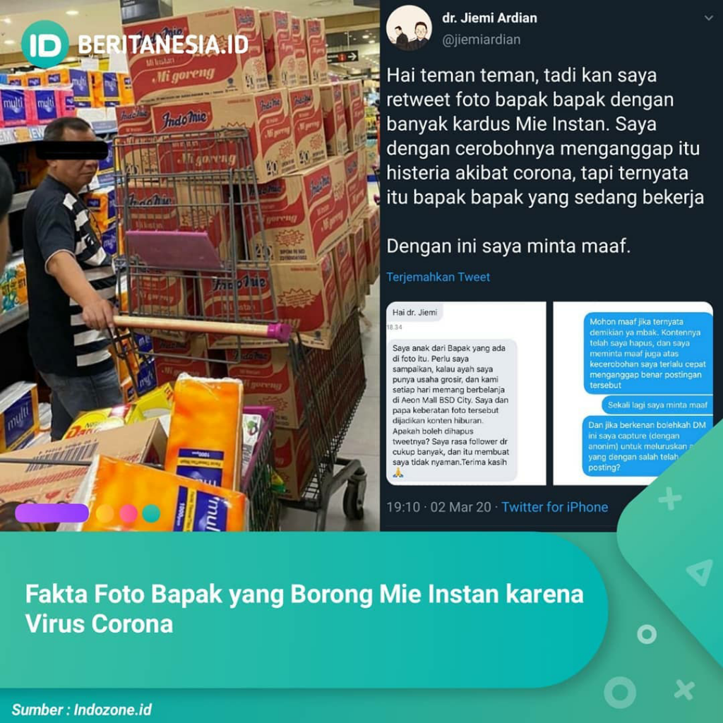 Fakta Foto Viral Pria Borong Mie Instan! Benarkah Karena Virus Corona? Cek Dimari!