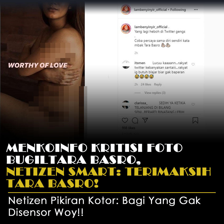 Kominfo Kritisi Foto Bugil Tara Basro, Netizen Malah Berterimakasih Oleh Postingannya