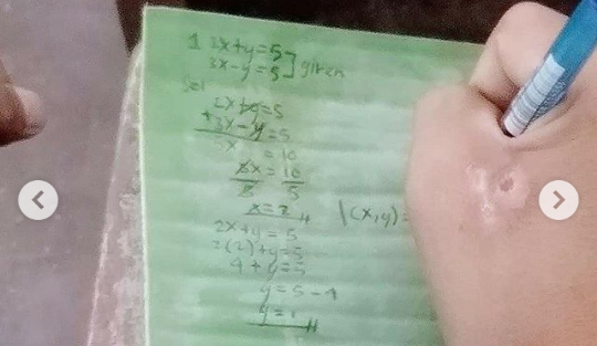Tak Mampu Membeli Buku Tulis, Siswa Ini Menulis di Atas Daun Pisang! Netizen Terharu