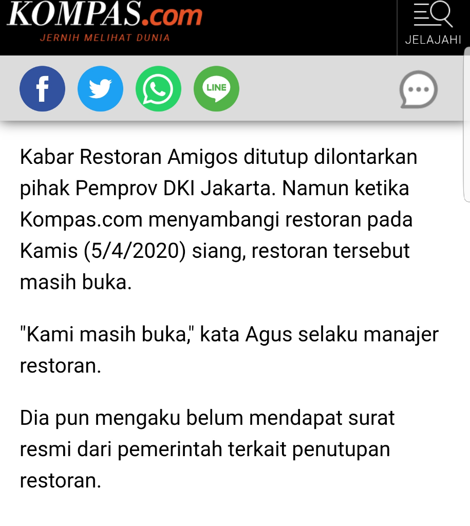 Pemprov DKI Bilang Tutup karena Belum Aman, Paloma Bistro Ternyata Tetap Buka