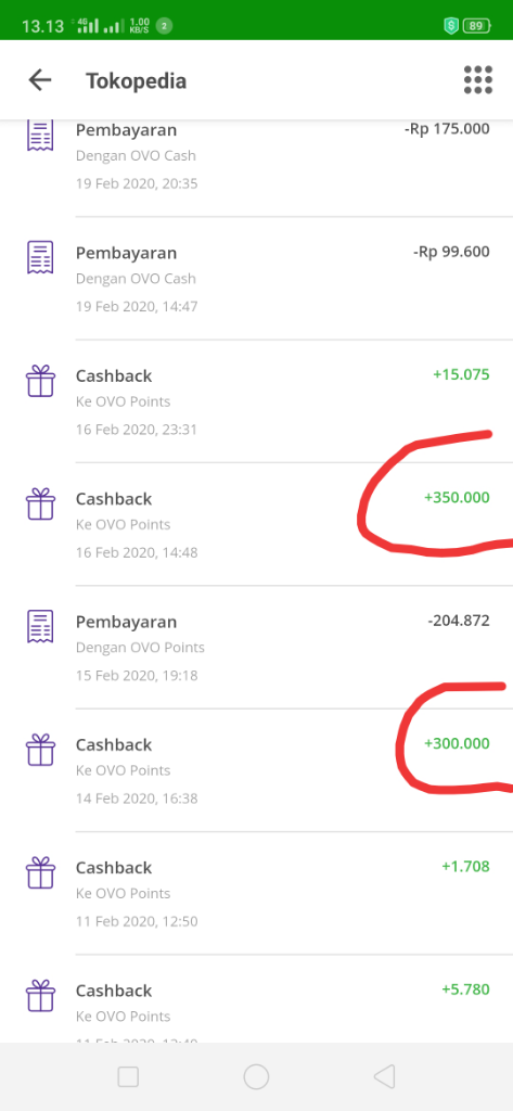 Pembatalan cashback sepihak dari TOKOPEDIA