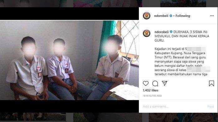 Sungguh tega siswa injak kepala guru