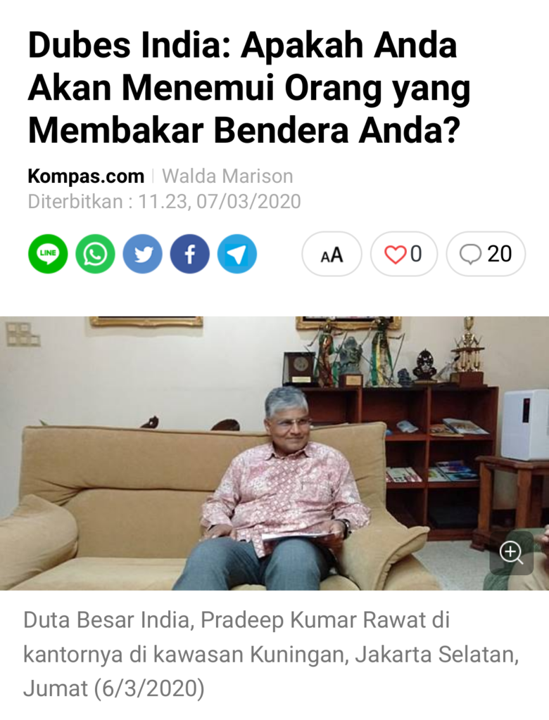 Dubes India: Apakah Anda Akan Menemui Orang yang Membakar Bendera Anda?