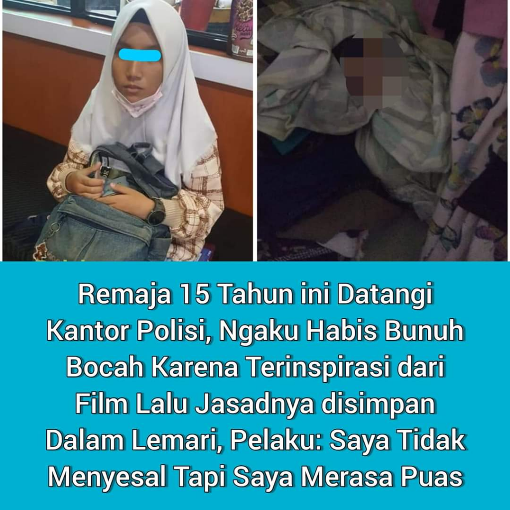 Terinspirasi dari Youtube, ABG Umur 15th Mengaku Telah Membunuh, Pelaku; Saya Puas 