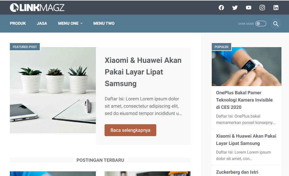 Template Blog LinkMagz Super Cepat