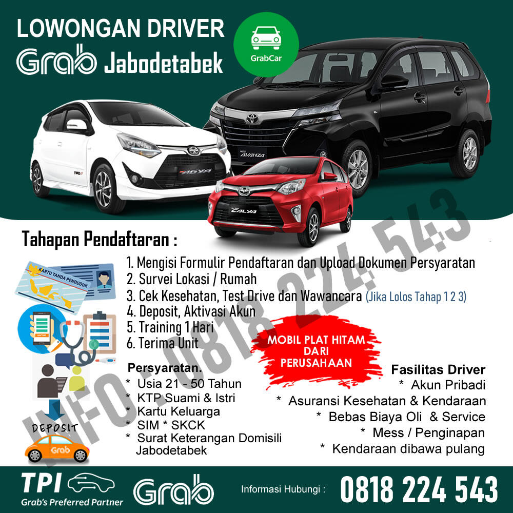 Lowongan GRAB CAR JABODETABEK