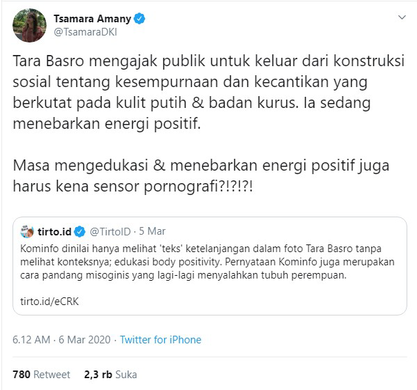 Tara Basro Melakukan Segala Hal Harus Berdampak Baik