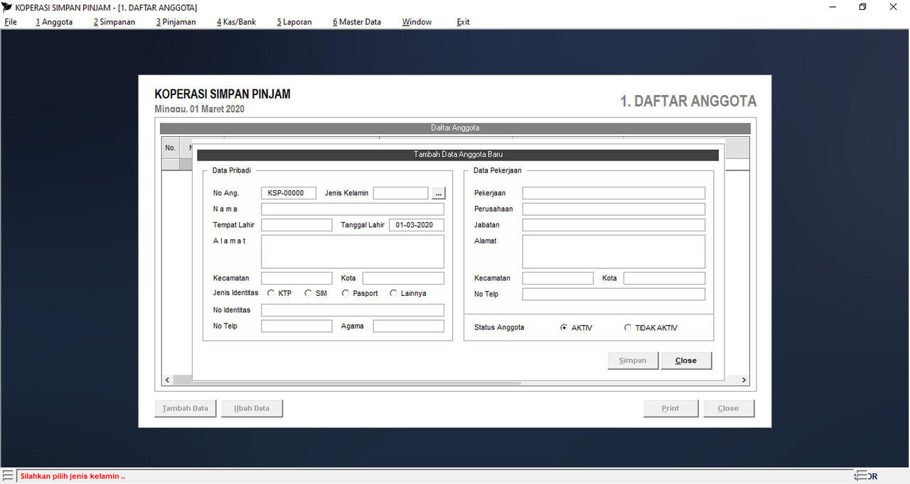 Aplikasi Koperasi Simpan Pinjam Gratissss