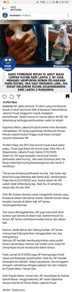 Pembunuhan Yang Dilakukan NF Hukumnya Gimana Ya Gan! Rehab Atau Penjara? 