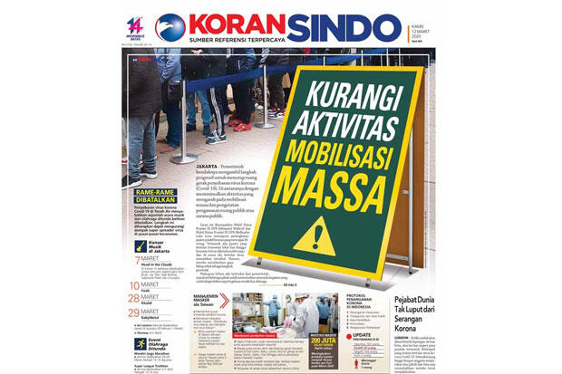 Kurangi Aktivitas Mobilisasi Massa untuk Redam Penyebaran Virus Corona