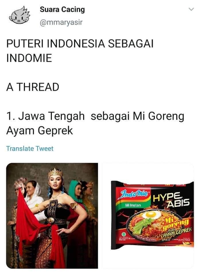 Kreatif ! Cocoklogi Penampilan Putri Indonesia Dengan Varian Rasa Mie Instan