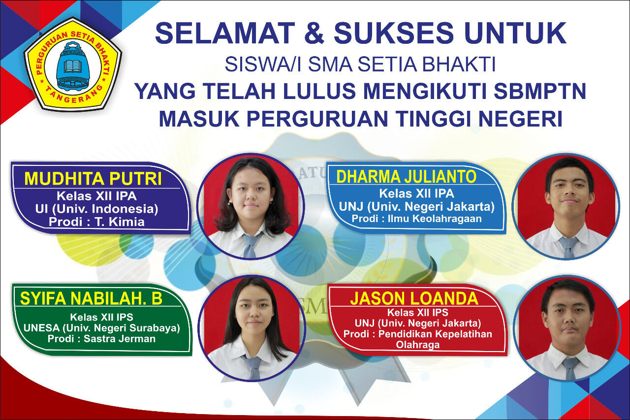 SMA Setia Bhakti Tangerang Kota Menerima Siswa/i Th 2020 