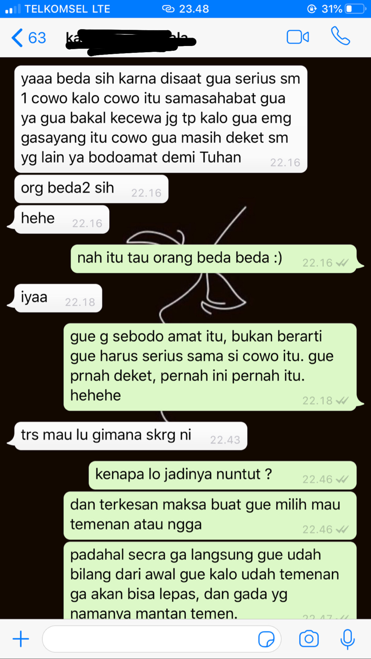 Cerita tentang yang lalu di hari ini part #2(sahabat having sex sama doi gue)