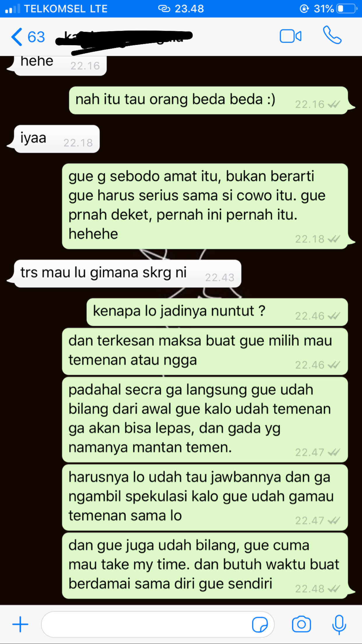 Cerita tentang yang lalu di hari ini part #2(sahabat having sex sama doi gue)