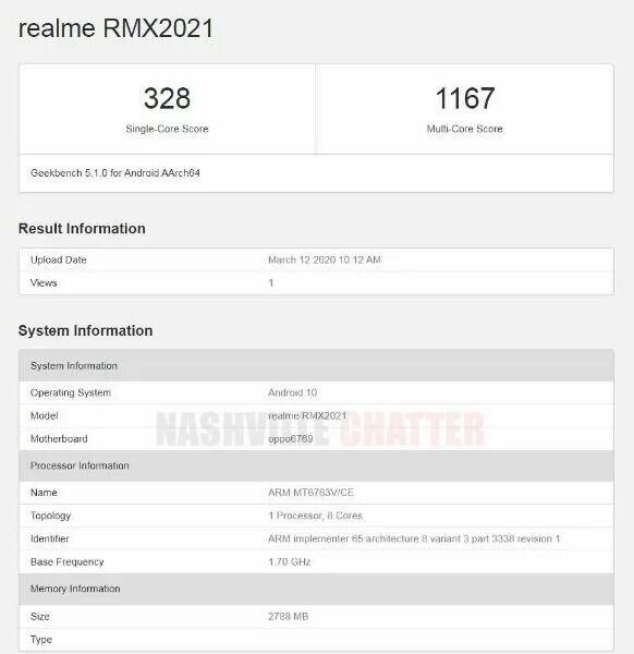 Realme Misterius RMX2021 muncul dengan Helio P23 di Geekbench