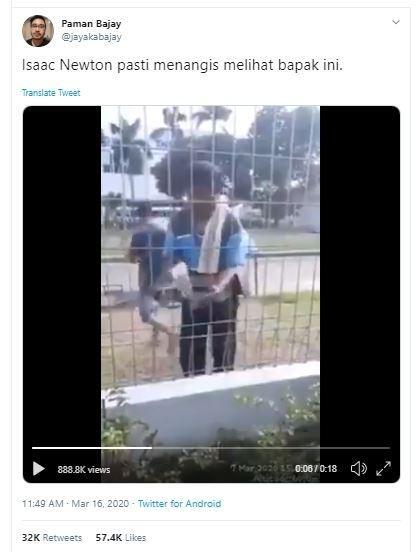 Kocak, Aksi Tukang Bubur Melawan Gravitasi, Videonya Viral Di Medsos