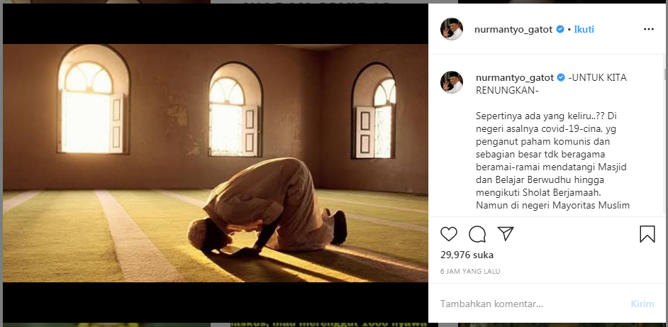 Corona Mewabah. Eks Panglima TNI Ajak Makmurkan Masjid &amp; Sholat Berjamaah