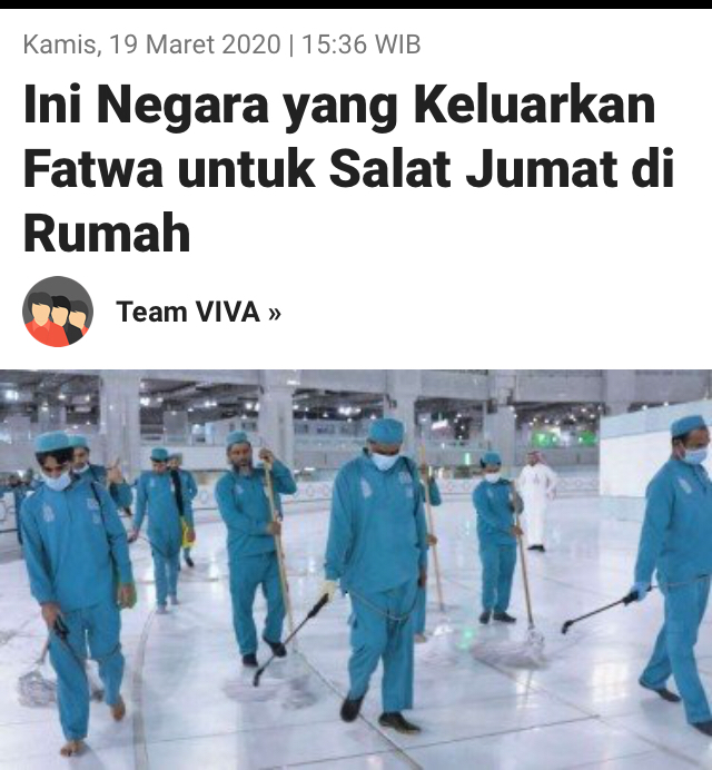 Ini Negara yang keluarkan Fatwa Shalat Jumat di Rumah