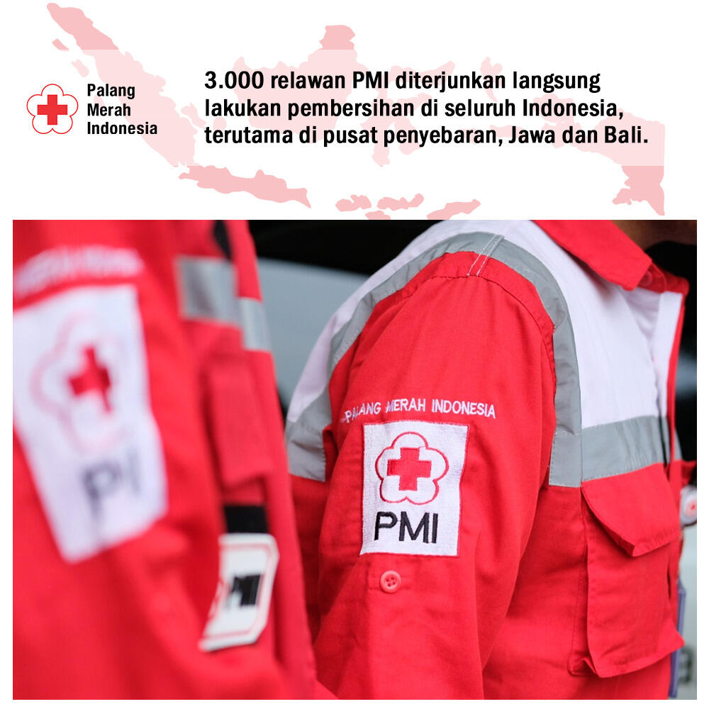 PMI Terjunkan 3.000 Relawan Untuk Melakukan Pembersihan Di Seluruh Indonesia