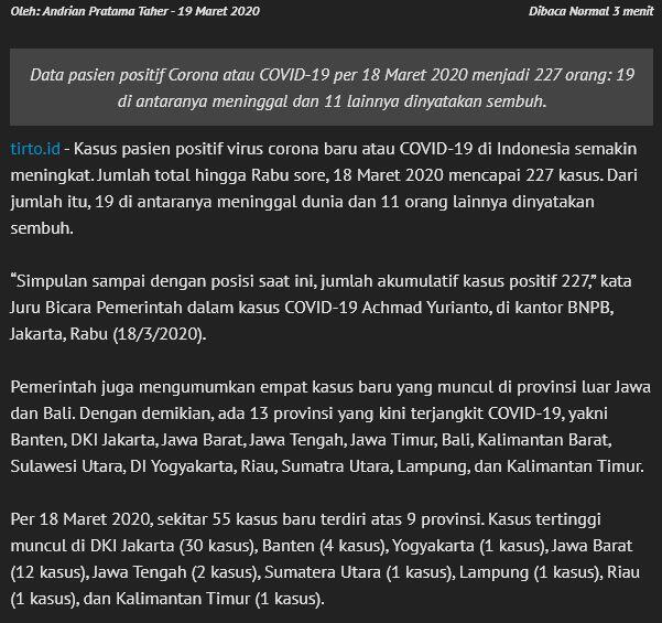 Update COVID-19 di Indonesia