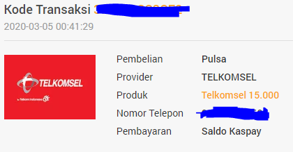 menggunakan kaspay di kaskus store buat beli pulsa?