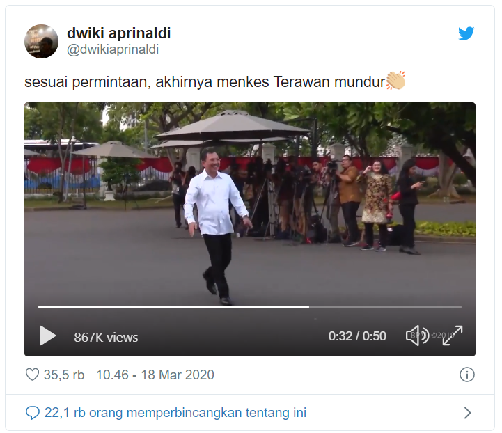 Hahaha! Sesuai Permintaan, Menkes Terawan Akhirnya Mundur