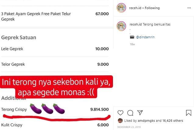 Harga 'TERONG' Crispy Rp.9 Juta Di Aplikasi OJOL Ini Bikin Netizen Bingung