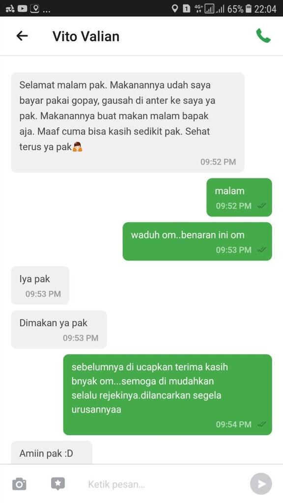 Bikin Mewek, Masih ada yang peduli dengan Abang Gojek (terkait Corona)