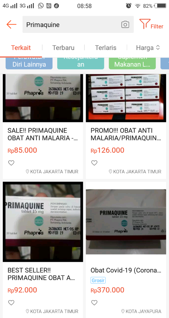 Obat Anti Malaria Dijual Harga Gila2an Di Marketplace | Bantu Blokir Donk Marketplace