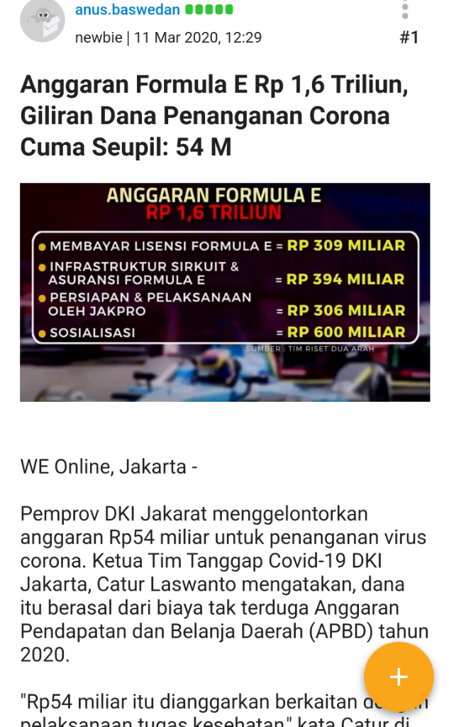 Tina Desak Anies Segera Alokasikan APBD Untuk Tangani Corona