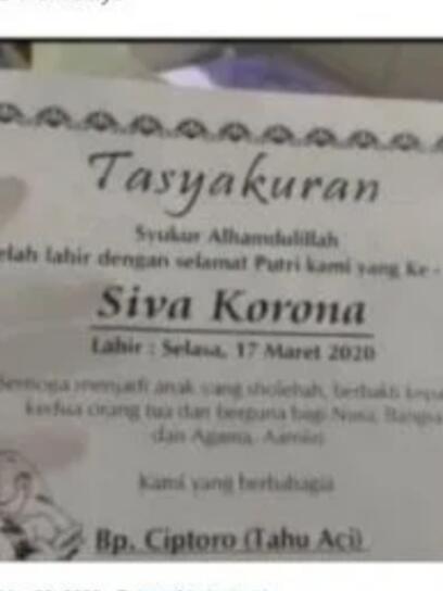 Waktu Krismon 2008 Ada Nama Krismon, Sekarang Ada Siva Korona di Tengah Virus Corona