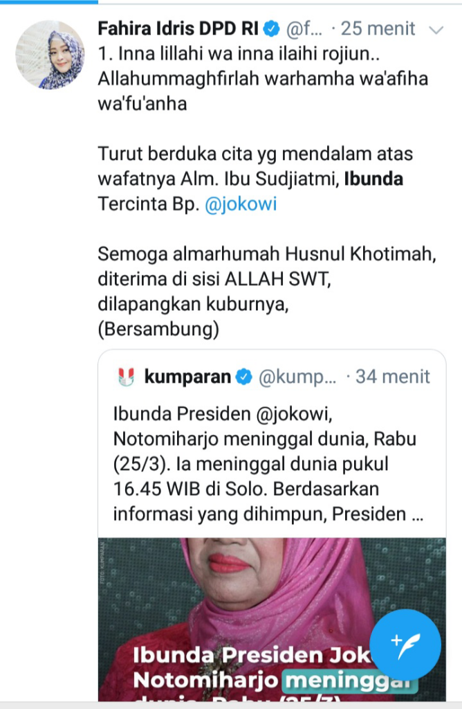 BREAKING NEWS : Ibunda Jokowi Wafat