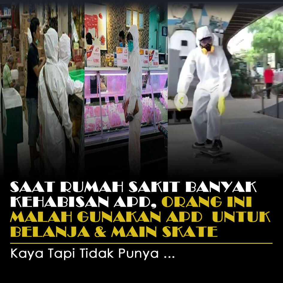 Saat Rumah Sakit Kehabisan APD, Orang Ini Malah Belanja Dan Main Skateboard Pake APD