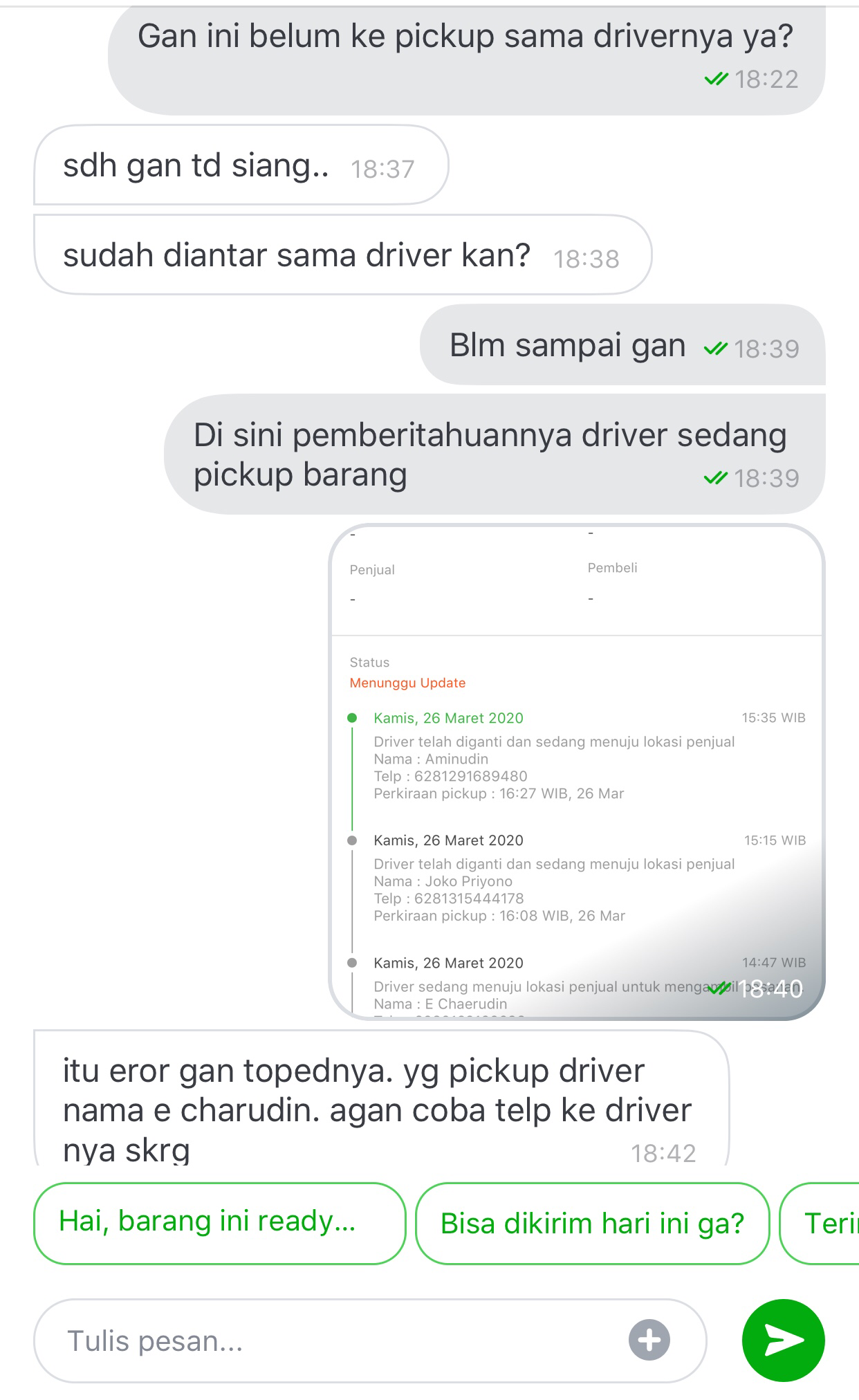 Help!! PAKET DARI TOKOPEDIA DI AMBIL GOJEK!!