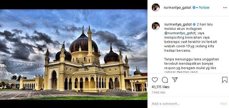 Ajak Muslim Ramaikan Masjid, Unggahan Gatot Nurmatyo Kini Disensor IG